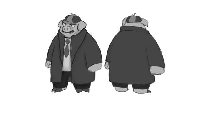 Personaje en 3/4 frente y espaldas